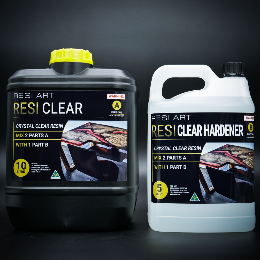 Resi Clear 15L Kit - High-Quality Epoxy Resin Coating for DIY Projects, Countertops, Floors & Art - Self-Leveling, Crystal Clear Finish - Perfect for Home Improvement & Crafting
