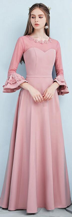 Elegant Dusty Pink Floor-Length Mismatched Bridesmaid Dresses - WG518 | Perfect for Weddings, Formal Events & Special Occasions