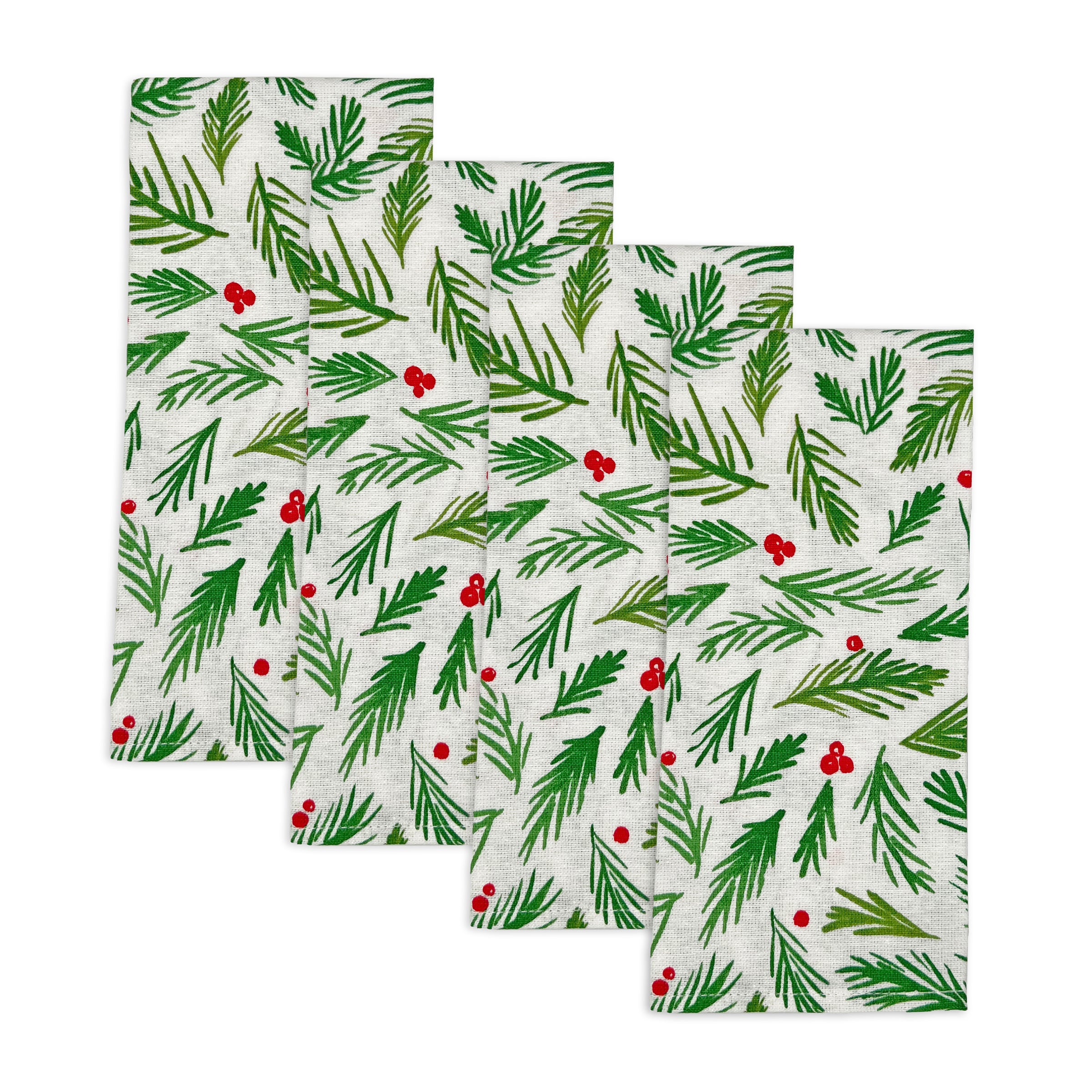 Bayberry Merry & Bright Holiday Dinner Napkins Set of 4 - Premium Christmas Table Decor for Parties, Family Gatherings & Festive Dining