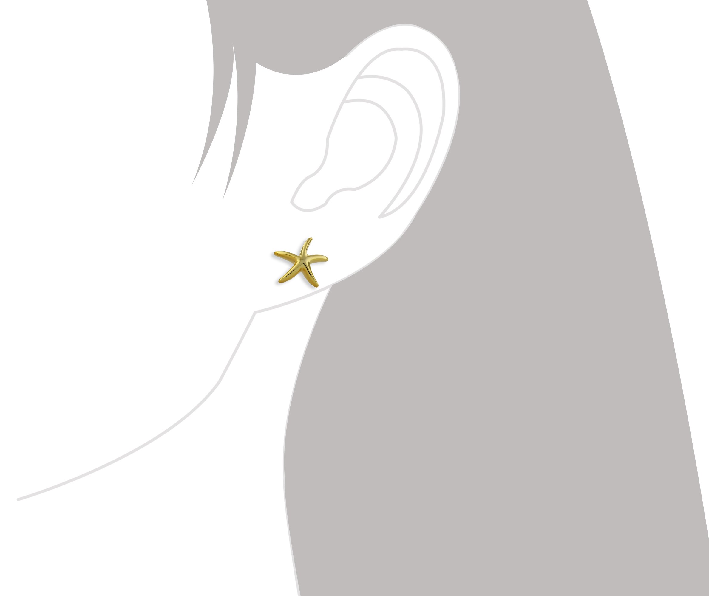 Sterling Silver Starfish Stud Earrings for Women - Hypoallergenic 925 Silver Jewelry - Perfect for Beach Vacations, Summer Outfits & Gift Giving