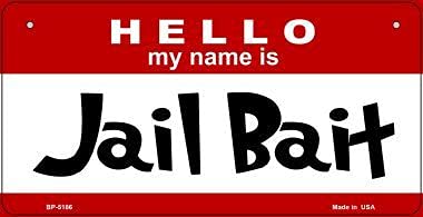 Jail Bait Novelty Metal Bicycle License Plate BP-5186 - Vintage Style Bike Accessory for Motorcycles, Cruisers & Cafe Racers - Perfect for Bike Shows, Themed Rides & Collector Displays