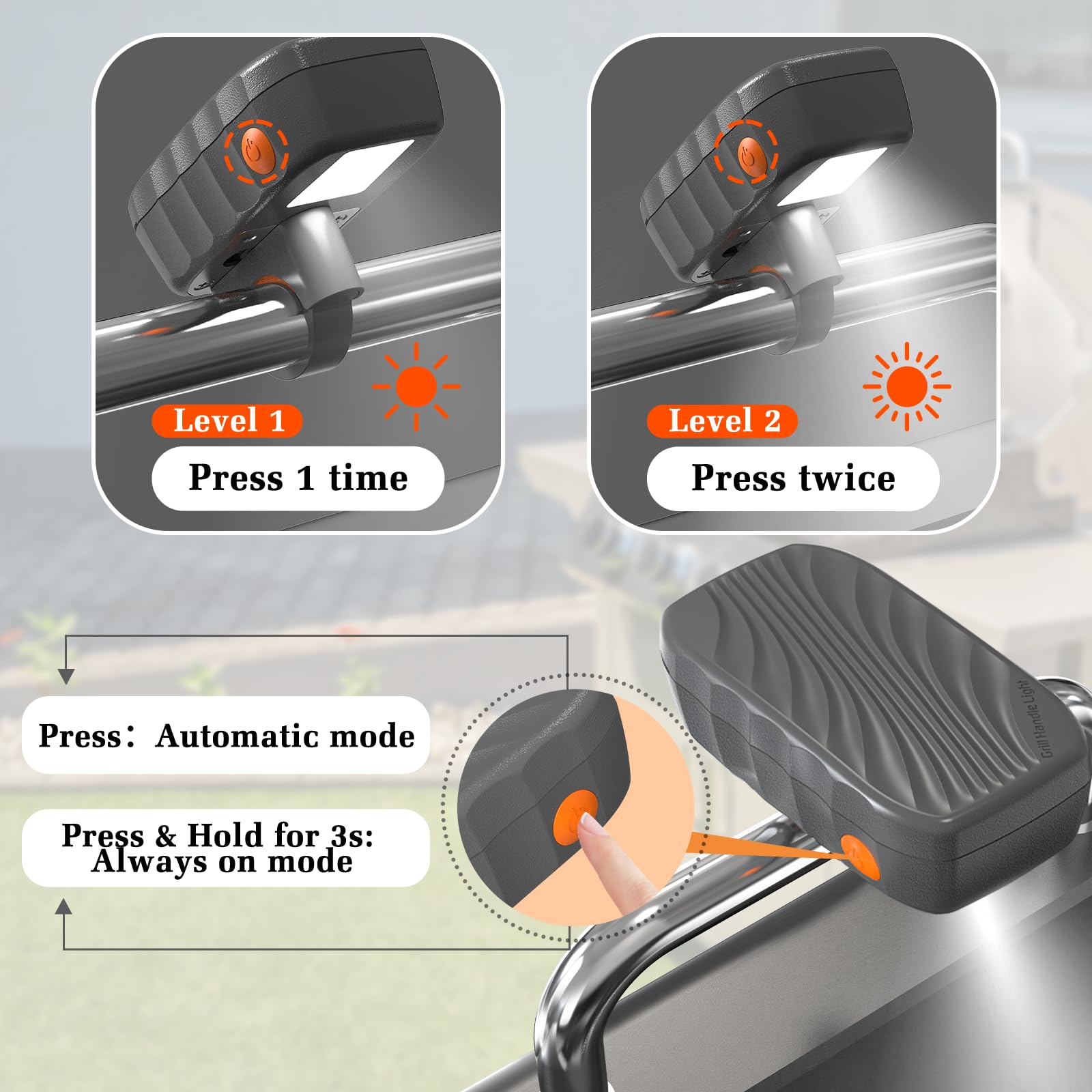 Premium LED Grill Light for Blackstone Griddle & Weber Grill - Auto On/Off BBQ Light with Magnetic Base - Perfect Outdoor Cooking Accessory for Night Grilling, Camping & Backyard Barbecues (Gray)
