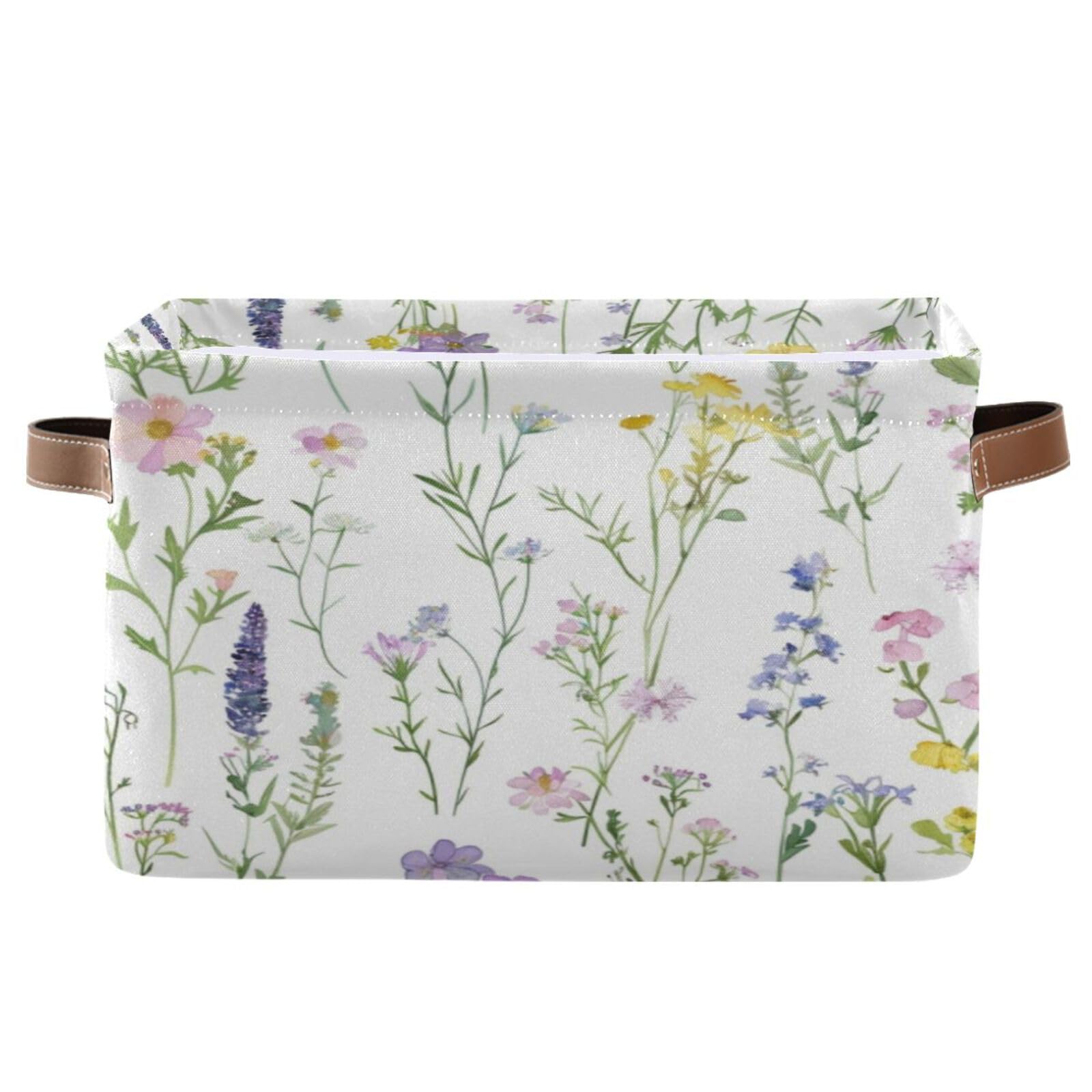 Large Fabric Storage Bins with Handles - Collapsible Closet Organizer Baskets for Shelves, Clothes, Toys & Home Organization | Decorative Floral Storage Solutions for Bedroom, Nursery & Living Room