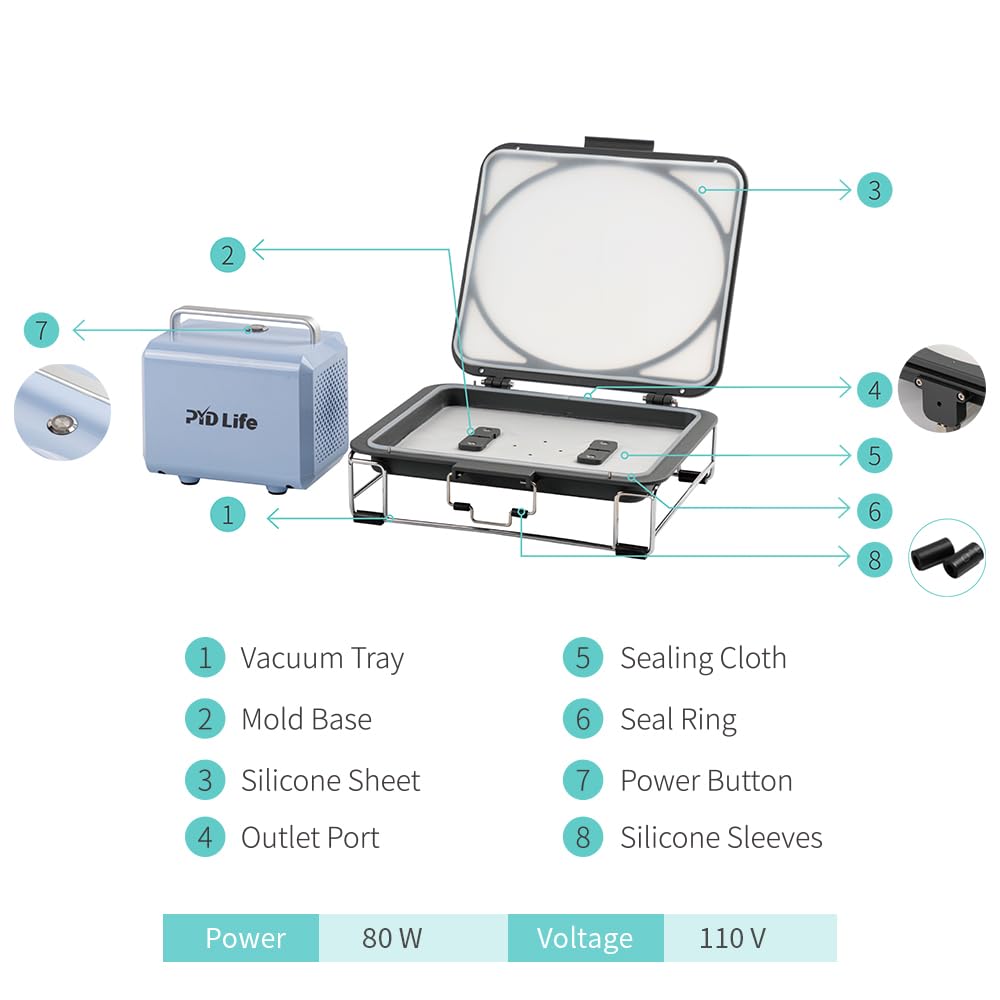 PYD Life 25L Sublimation Oven Machine with 3D Vacuum Tray & Pump Set - 80W 110V for Printing Phone Cases, Plates, Photo Slates & Ornaments | Perfect for DIY Crafts, Personalized Gifts & Small Business Sublimation Projects
