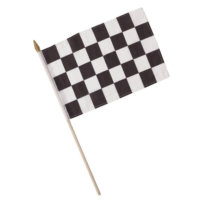 12-Piece Bulk Black and White Checkered Racing Flags - Perfect for Motorsports Events, Car Races, and Themed Parties