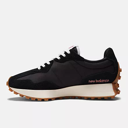 327 Sneaker for Men & Women - Black, White & Mineral Red Colorway - Comfortable Casual Walking Shoes for Running, Gym & Everyday Wear