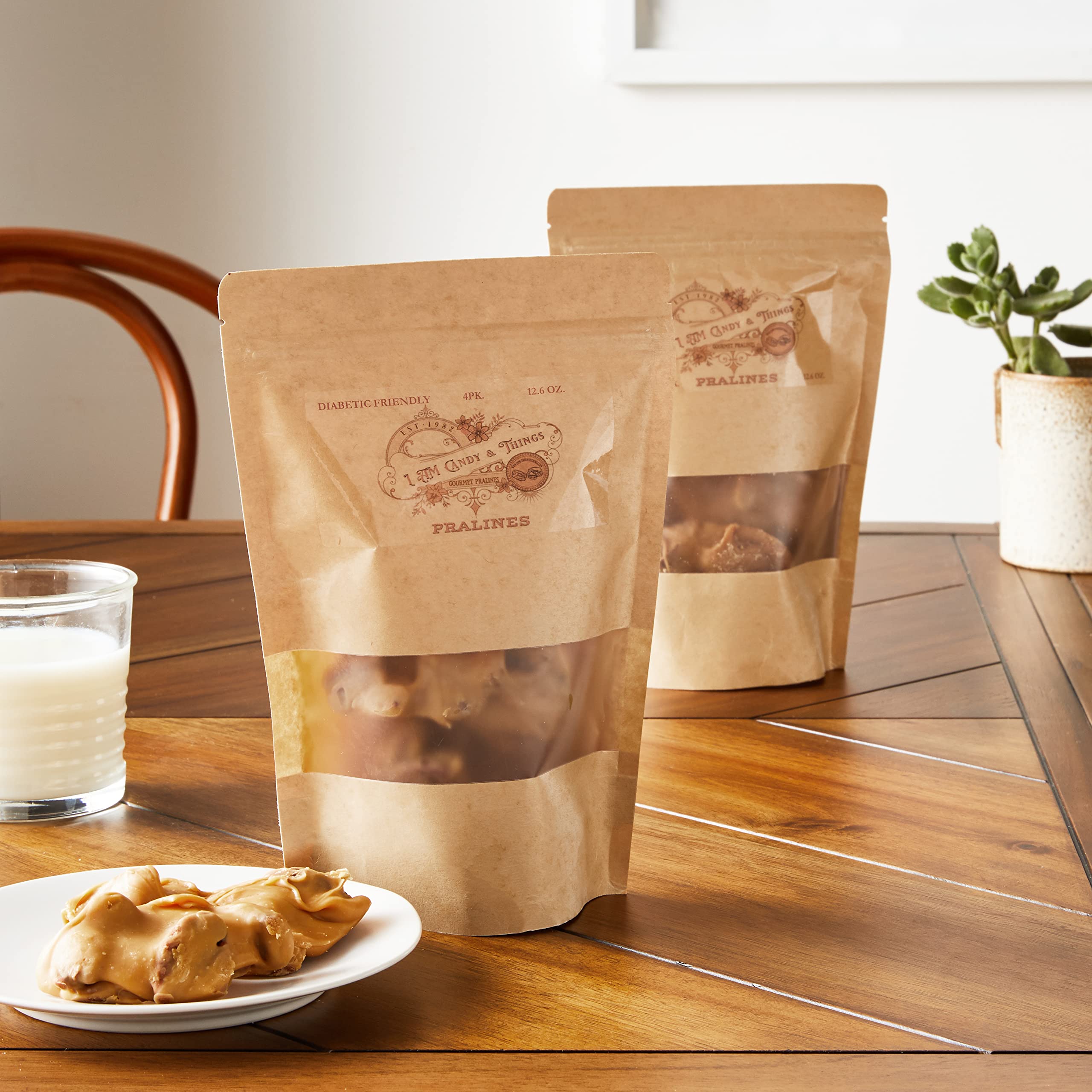 Sugar-Free Gourmet Pralines - Diabetic Friendly Candy (4-Piece Box) | Perfect for Gifts, Parties & Low-Carb Desserts