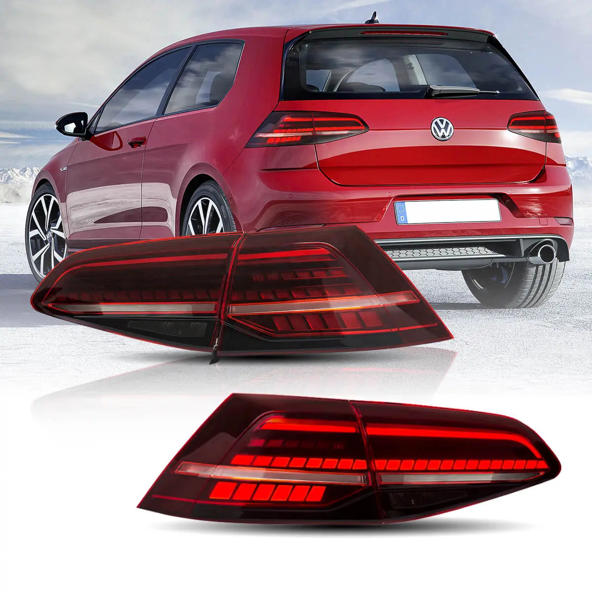LED Tail Light Assembly with Sequential Turn Signal for 2013-2021 Volkswagen Golf MK7 & MK7.5 Hatchback - Upgrade Your Car's Rear Lighting for Enhanced Safety & Style