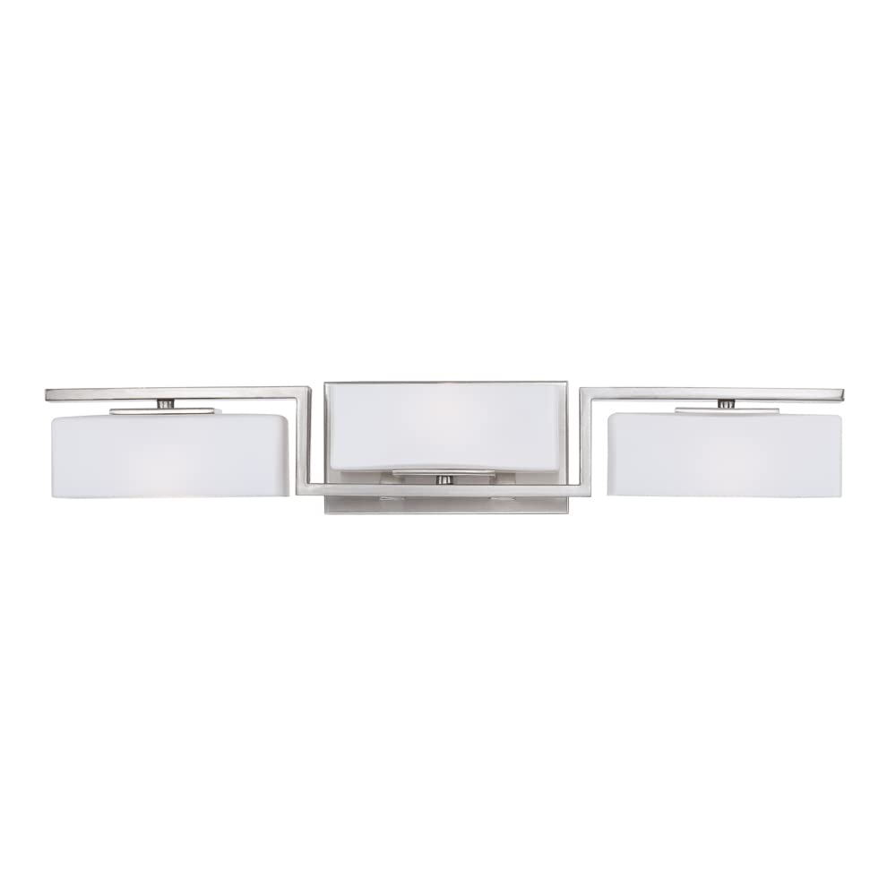 Designers Fountain 6713-SP 25 Inch Meridian 3-Light Bathroom Vanity Light Fixture in Satin Platinum - Perfect for Modern Bathrooms, Powder Rooms & Spa-Like Retreats