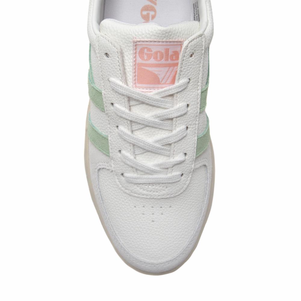 Gola Women's Grandslam Trident White Sneakers - Classic Retro Running Shoes for Women | Perfect for Casual Wear, Gym Workouts & Street Style Fashion