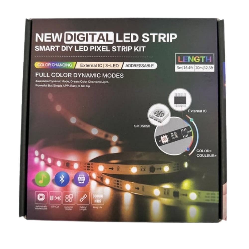 12V Bluetooth Smart LED Strip Kit with App Control - Sync to Music, DIY Home Lighting for Bedroom, Party, Gaming & Decor