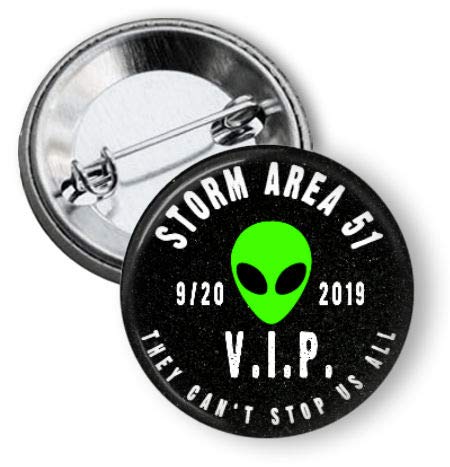 Storm Area 51 Alien Pin Back Buttons - Set of Six 1.75