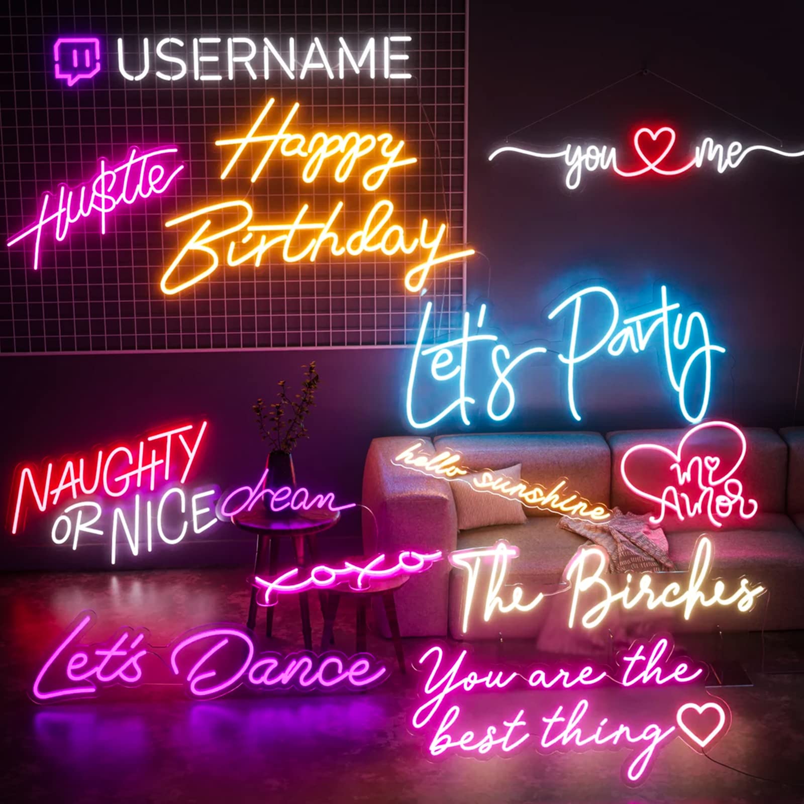Custom Neon Signs - Personalized LED Wall Decor for Weddings, Birthdays & Parties