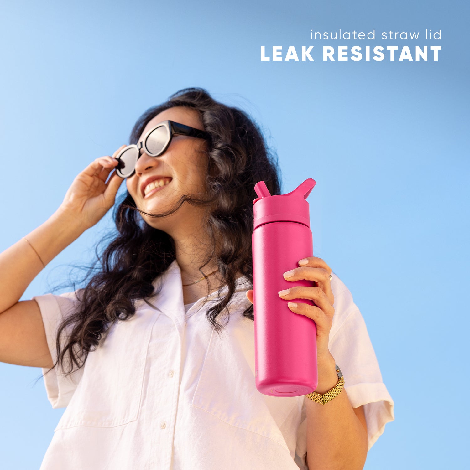 Summit Insulated Water Bottle with Straw Lid - Leakproof Stainless Steel Thermos for Hiking, Gym & Outdoor Activities