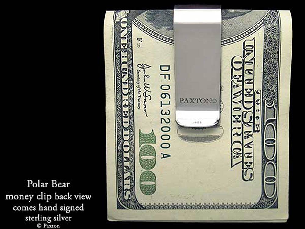 Handcrafted Solid Sterling Silver Polar Bear Money Clip - Unique Carved & Cast Design for Men's Wallets | Perfect Gift for Nature Lovers & Outdoor Enthusiasts