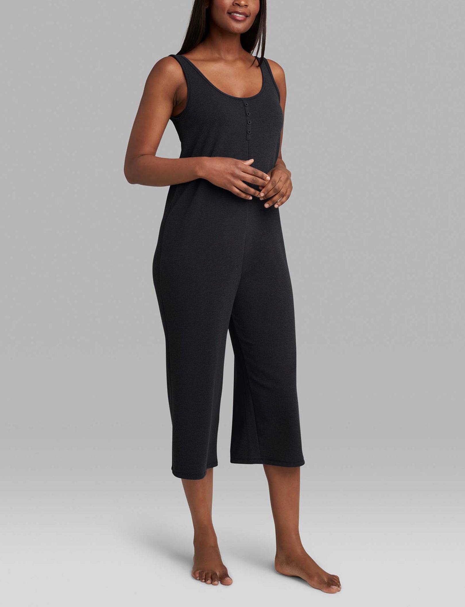 Women's Zen Waffle Jumpsuit - Soft & Comfortable Lounge Wear for Yoga, Travel & Relaxation | Casual One-Piece Outfit for Home, Vacation & Everyday Wear