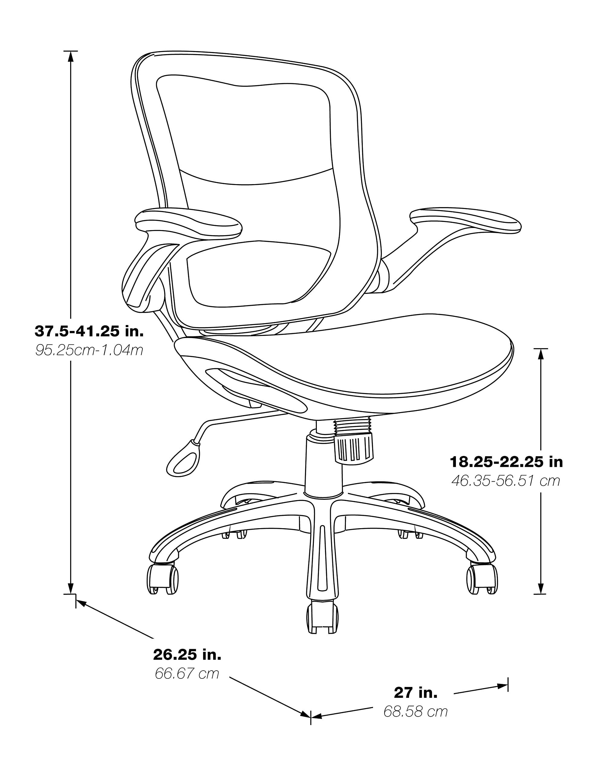 OSP Home Furnishings Riley Ergonomic Mesh Office Chair - Breathable Back & Seat, White Base with Black - Perfect for Home Office, Executive Desk & Workspace