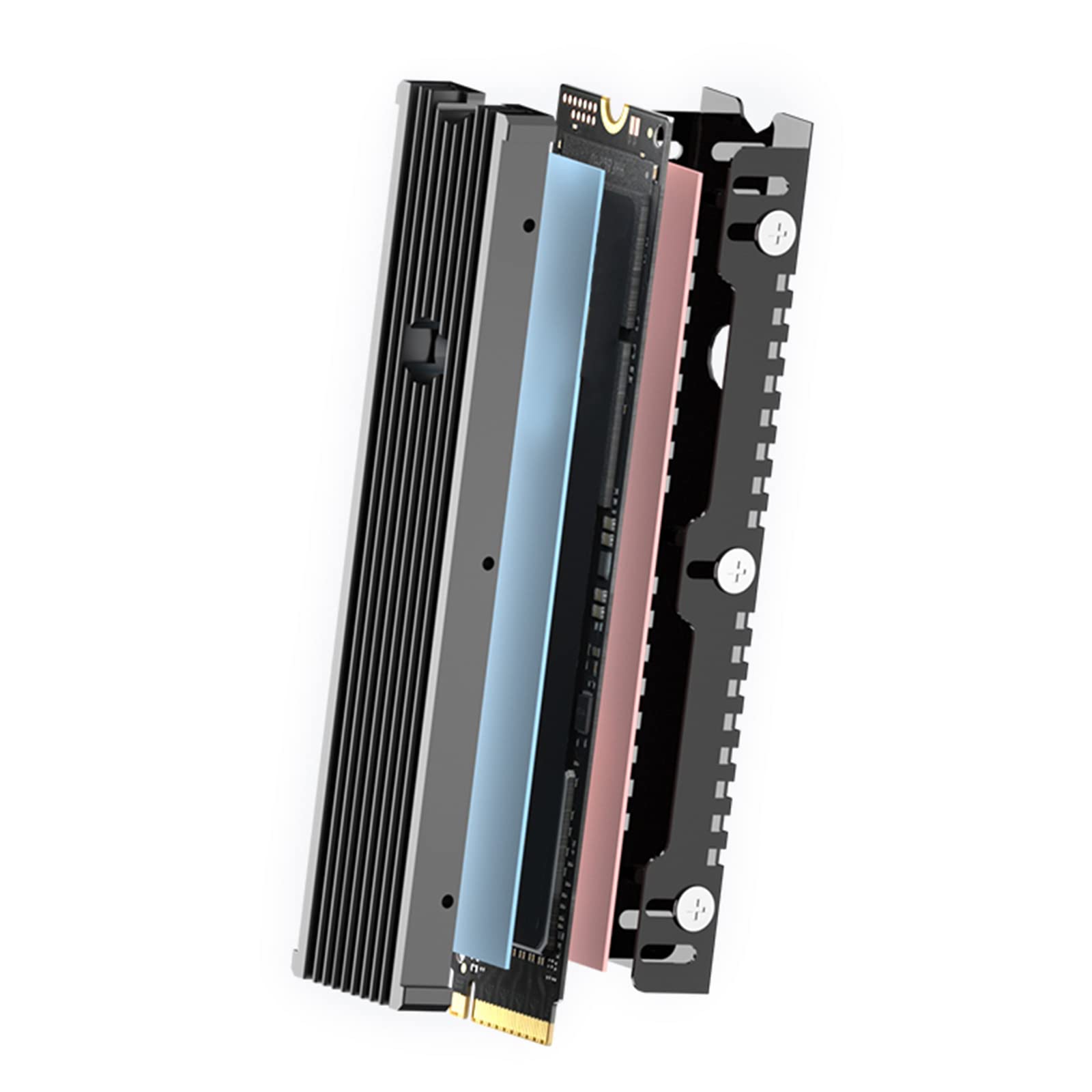 High-Performance Aluminum M.2 22110 Heatsink with Thermal Pads - Efficient Cooling Solution for NGFF NVME PCIE SSD Hard Drives - Perfect for Gaming PCs, Workstations & High-Speed Data Storage