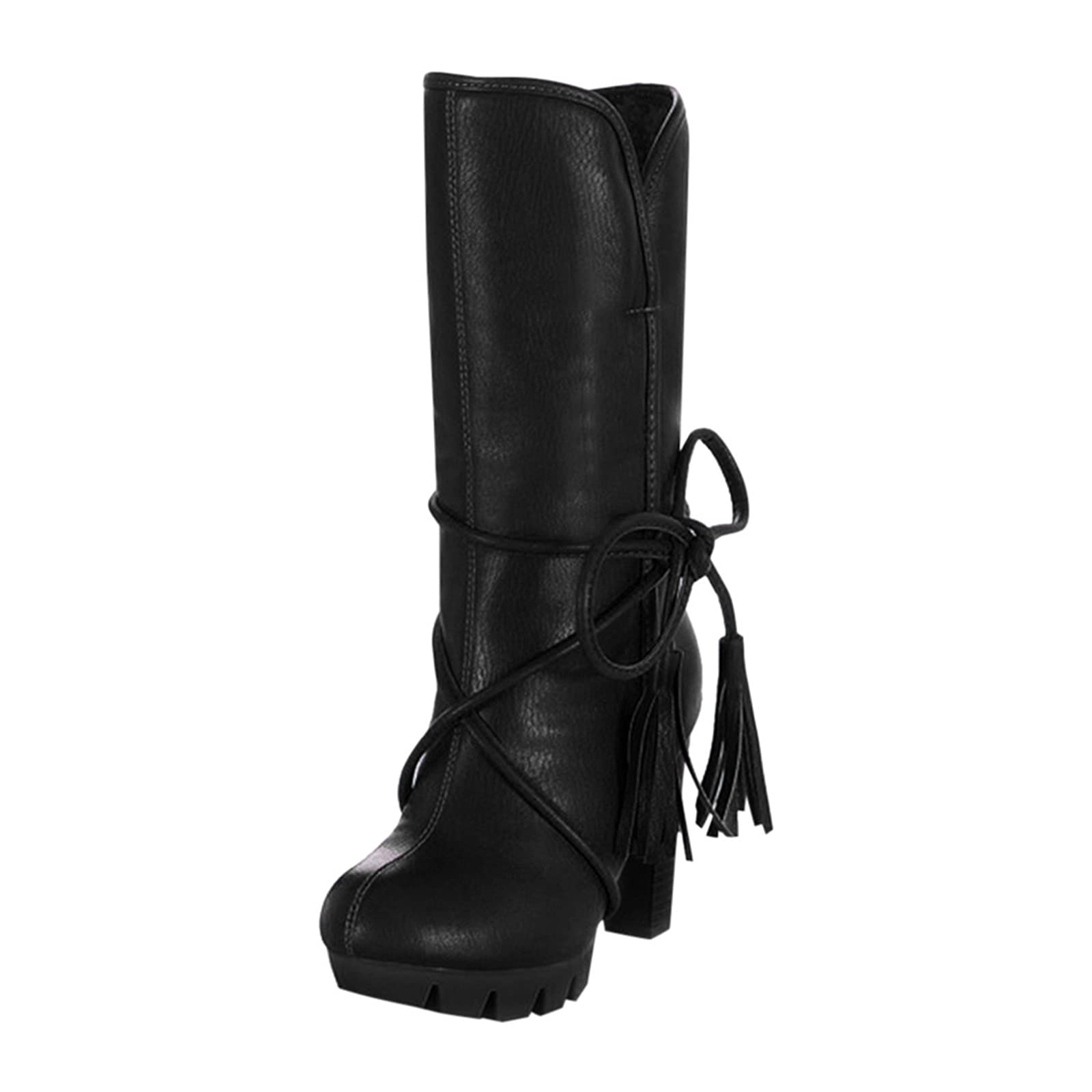 Women's Snow Boots - Waterproof Winter Boots with Low Heel, Size 10 (Black, US 7) - Perfect for Cold Weather, Snowy Days & Outdoor Activities