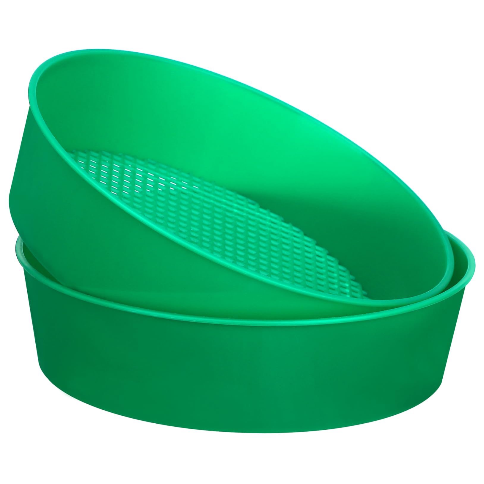 2-Pack Cabilock Plastic Garden Sieves - Durable Soil Sifter with Fine Mesh Screen for Gardening, Composting & Potting - Green Gardening Tools for Filtering Soil, Stones & Debris (Perfect for Home Gardeners & Plant Enthusiasts)