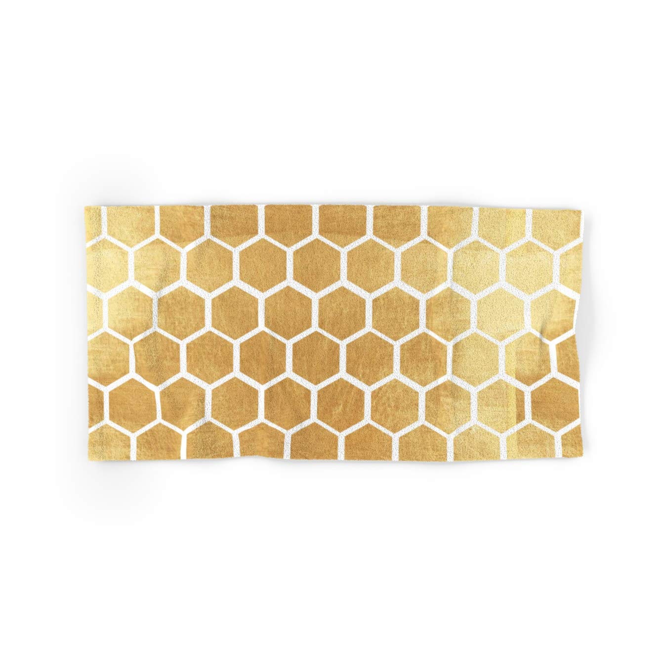 Premium Gold Honey Bee Design Hand & Bath Towel Set - 2 Hand Towels & 2 Bath Towels by Nouveau Design - Perfect for Kitchen, Bathroom & Guest Room Decor