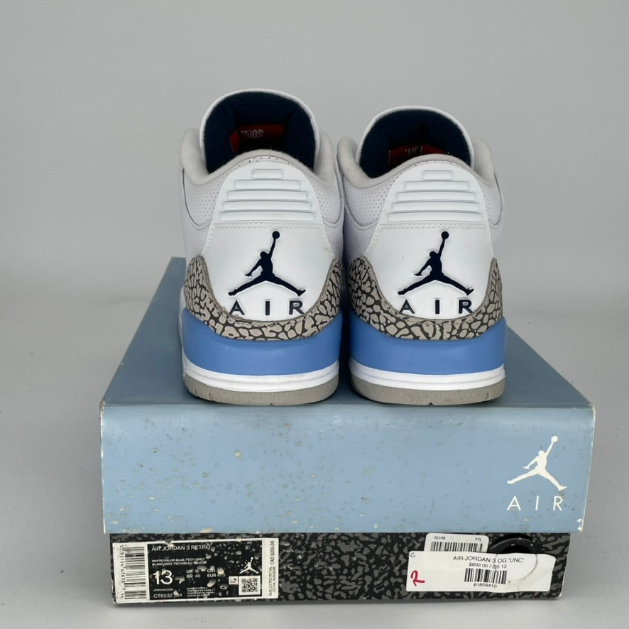 AIR JORDAN 3 UNC Men's Basketball Shoes Size 13 - Authentic Retro Sneakers CT8532-104 for Casual Wear & Sports Performance