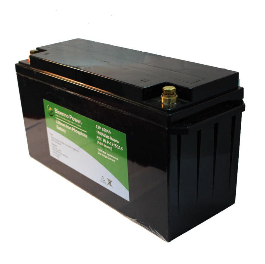12V 150Ah LiFePO4 Deep Cycle Battery - ABS Case, BLF 12150AS Model - Perfect for Solar Power Systems, RVs, Marine & Off-Grid Applications