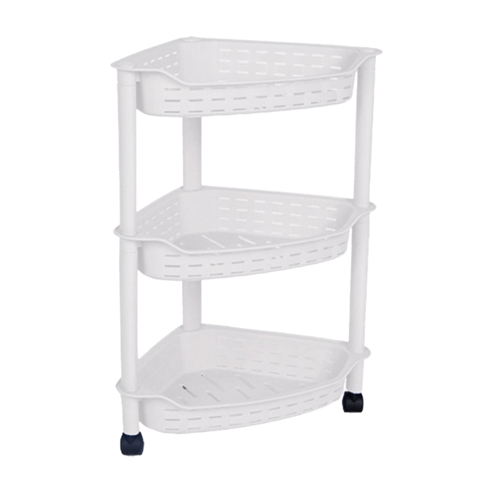 MagiDeal 3-Tier Triangle Bathroom Storage Rack - Space Saving Corner Shelf Organizer for Bathroom, Laundry, Closet & Home - White (Perfect for Small Spaces & Apartment Living)