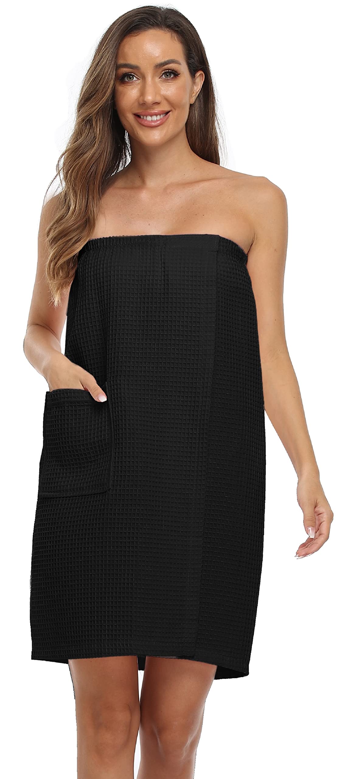 Women's Waffle Spa Bath Wrap Towel - Adjustable Closure, Ultra Absorbent, Soft & Cozy Cover Up for Bath, Pool, Beach & Lounge