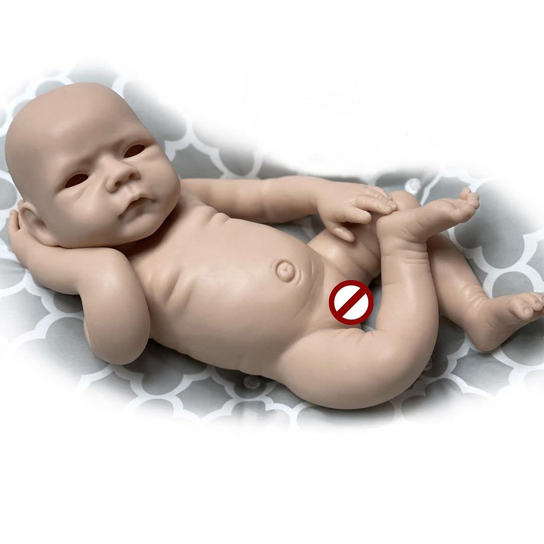 ACESTAR 18 Inch Reborn Baby Doll Kit - Unpainted Full Body Solid Platinum Silicone Doll with Open Eyes for Painting, Perfect for Artists & Collectors (Model #U1801) | Great for DIY Projects, Gift Giving & Reborn Doll Making
