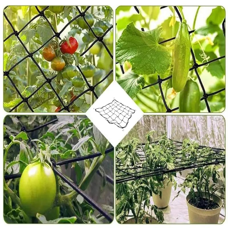 2 Pack Elastic Trellis Net for Grow Tent - 4'x4' Plant Support Net with 8 Hooks for Indoor Gardening, Climbing Plants, and Hydroponic Systems - Perfect for Tomatoes, Cucumbers, and Cannabis Cultivation