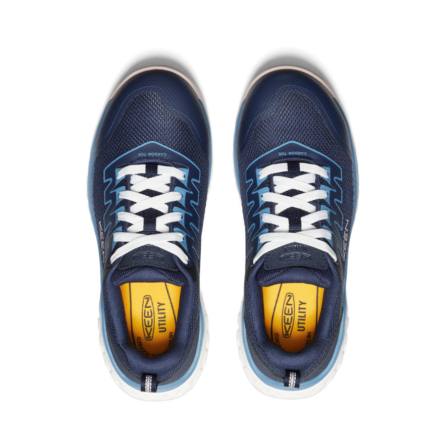 Women's Arvada Work Sneaker with Carbon Toe - Navy/Peach Whip | Comfortable & Durable Safety Shoes for Construction, Warehouse & Outdoor Work