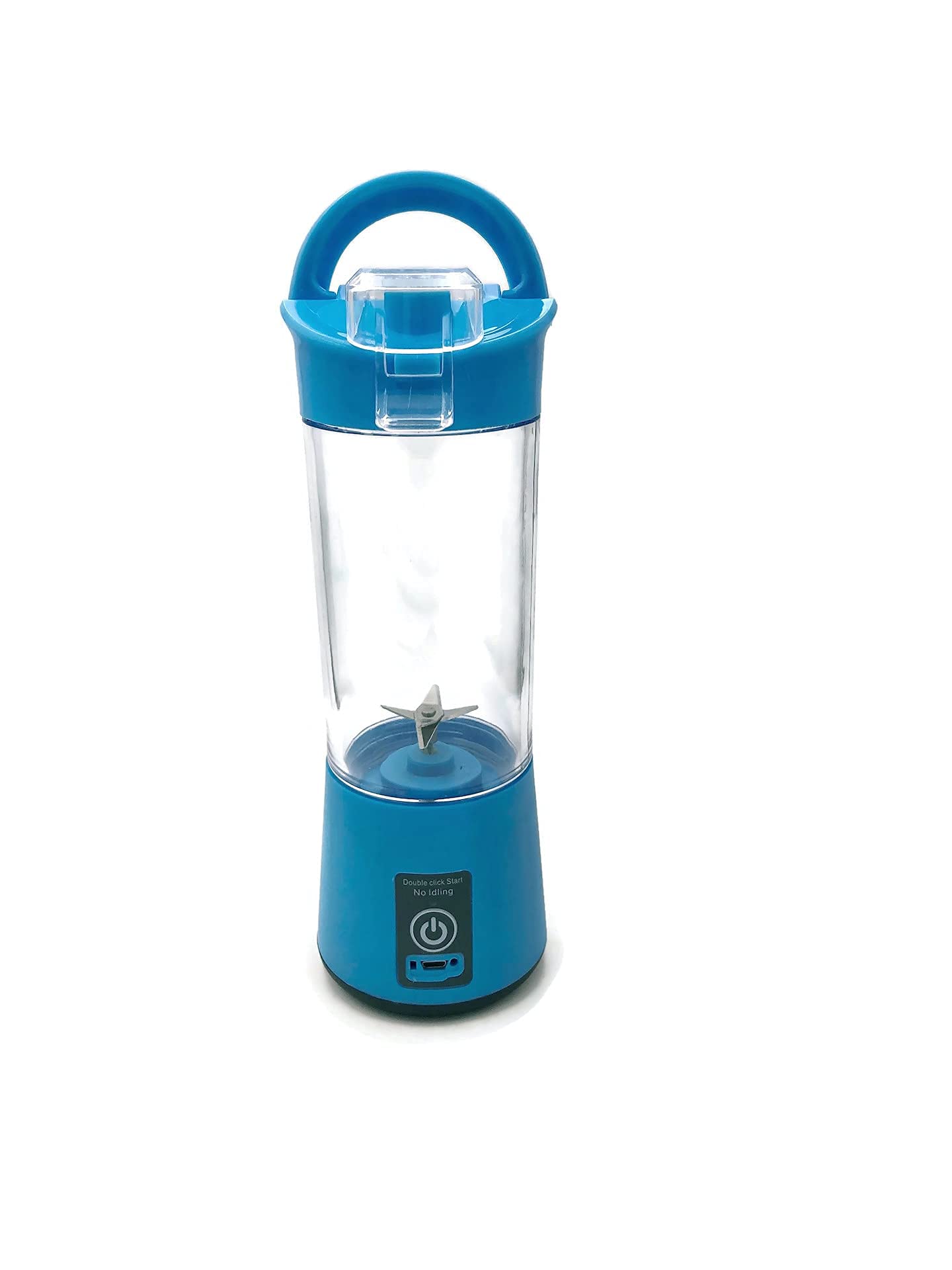 Portable Personal Blender with 6 Blades - 300W Powerful Rechargeable Smoothie Maker for Shakes, Margaritas & Baby Food - Compact Travel Blender for Home, Office, Gym & Outdoor Use (Blue) - Perfect Holiday Gift 2021