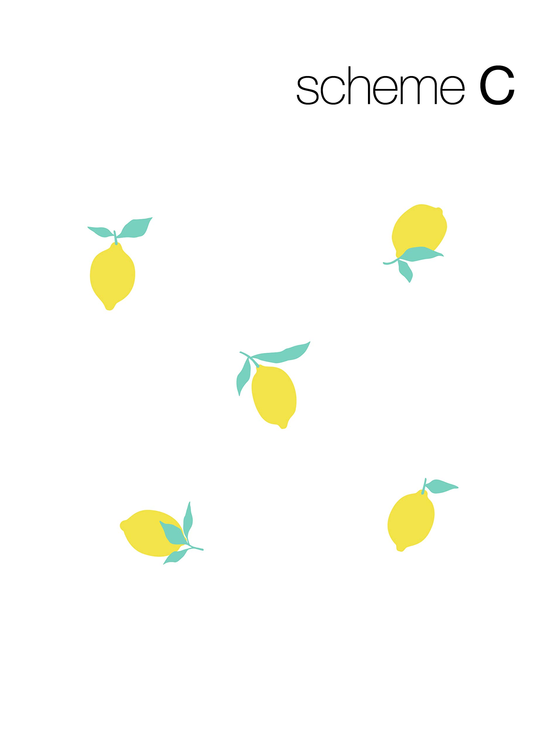 Simple Shapes Lemon Fruit Wall Decal - Peel & Stick Vinyl Stickers for Kitchen, Nursery, or Office Decor (Scheme C) - Easy DIY Home Decoration