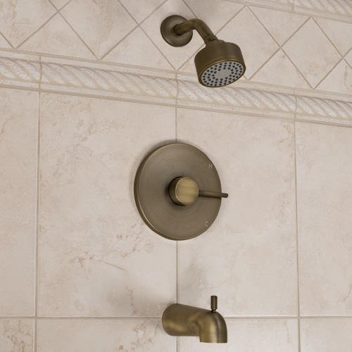 Signature Hardware 317179 Rotunda Pressure Balanced Tub and Shower Trim Kit with Single Function Showerhead - Satin Nickel Finish - Includes Rough-In Valve - Perfect for Bathroom Renovation and Modern Home Upgrades