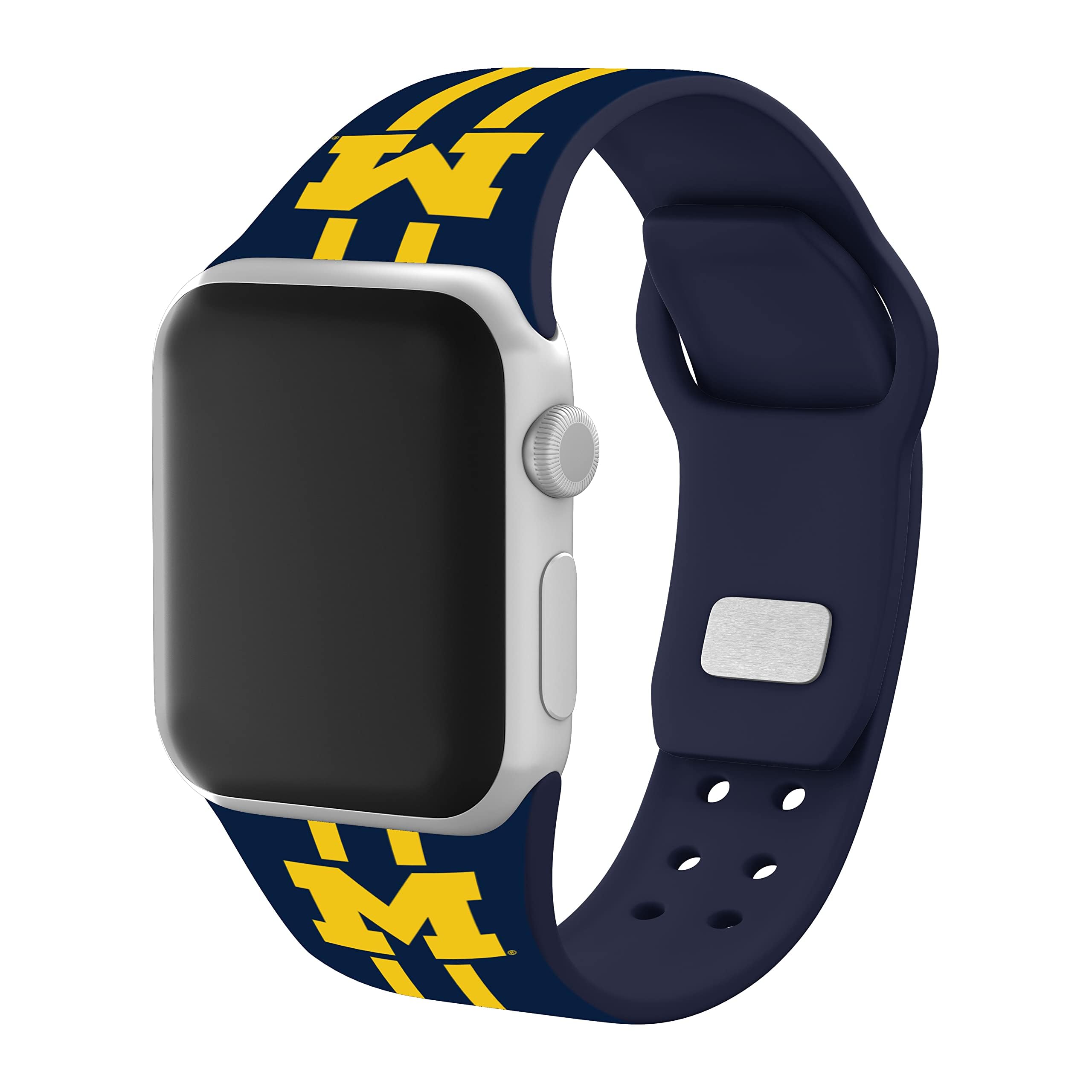 Affinity Bands Michigan Wolverines HD Apple Watch Band - Compatible with All Apple Watch Series (38mm/40mm/41mm/42mm/44mm/45mm) - Durable Sport Strap for Gym, Running & Daily Wear - Officially Licensed Michigan Wolverines Merchandise
