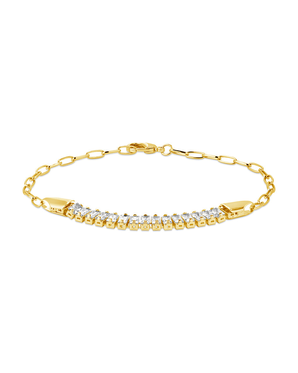 Mackenna CZ & Chain Bracelet - Elegant Cubic Zirconia Bracelet for Women, Fashion Jewelry Gift for Her, Perfect for Parties, Weddings & Everyday Wear