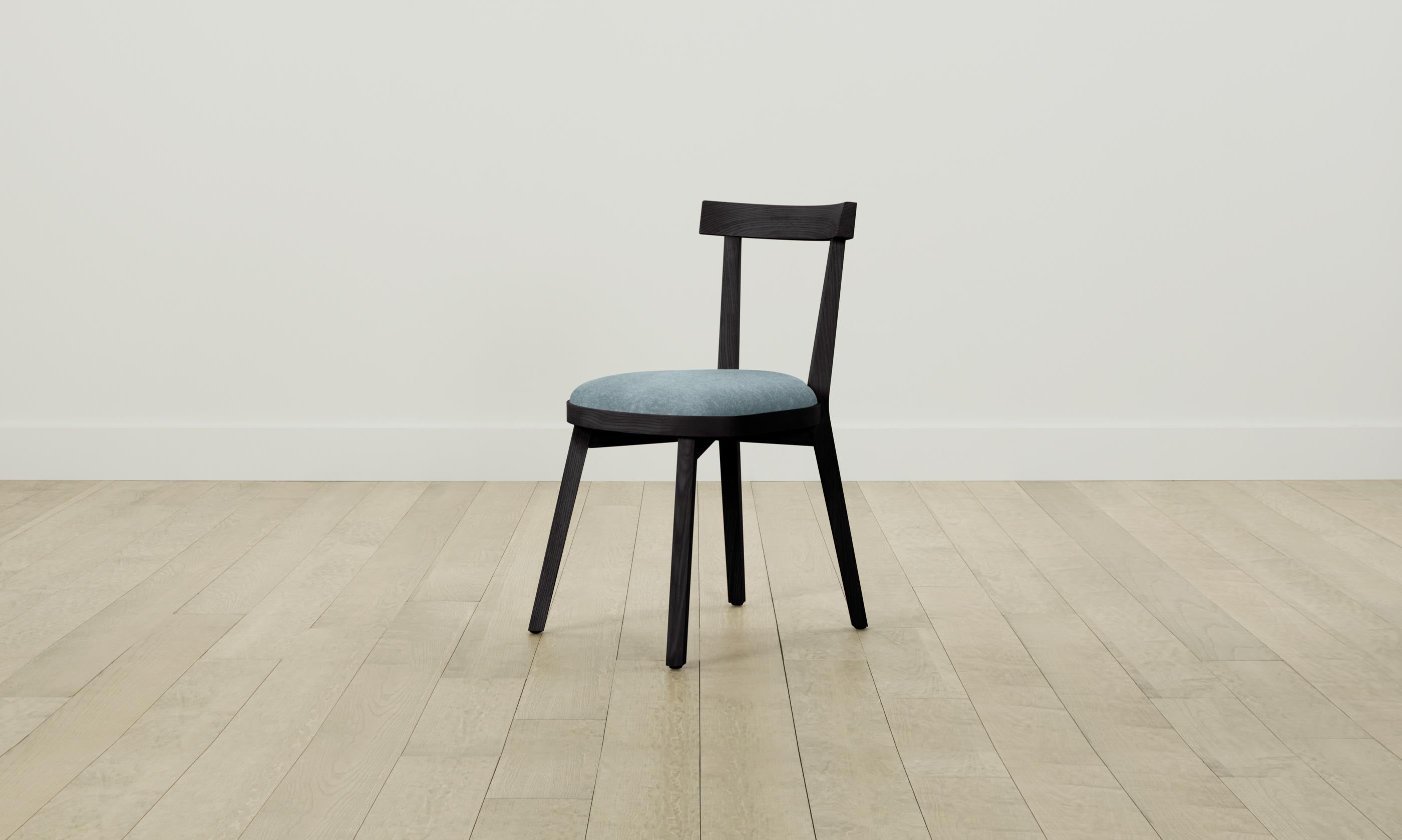 Allen Dining Chair - Mohair Slate Blue Upholstered Seat - Modern Comfort for Kitchen, Dining Room & Office Workspace
