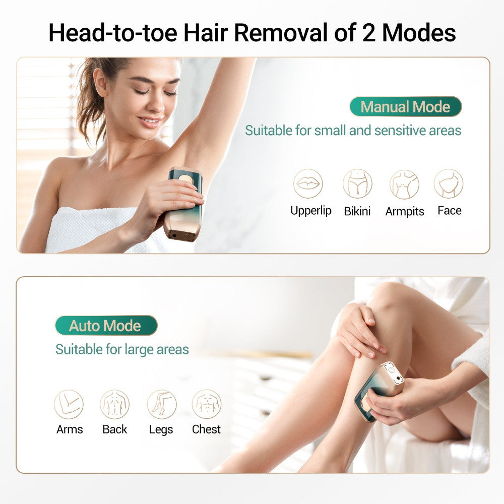 FDA Cleared Silky Smooth Face & Body Cooling IPL Hair Removal Device - Painless At-Home Hair Removal for Smooth Skin | Perfect for Legs, Underarms, Bikini Line & Facial Hair
