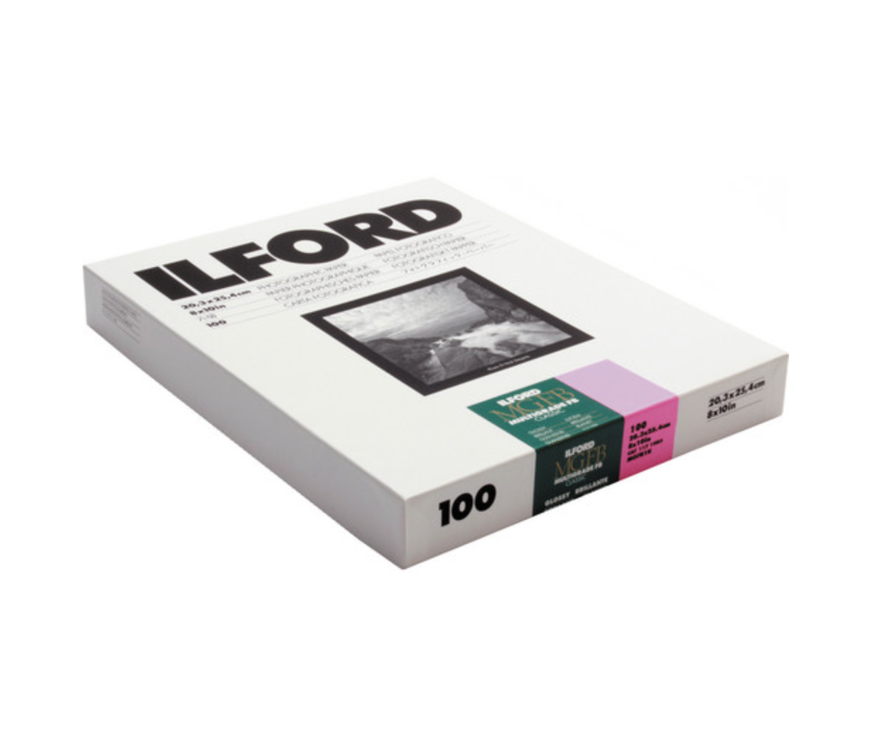 Ilford Multigrade FB Classic Glossy Photo Paper - 8x10 Inches, 100 Sheets for Professional Black & White Printing - Perfect for Darkroom Enlargements, Fine Art Photography, and Archival Projects