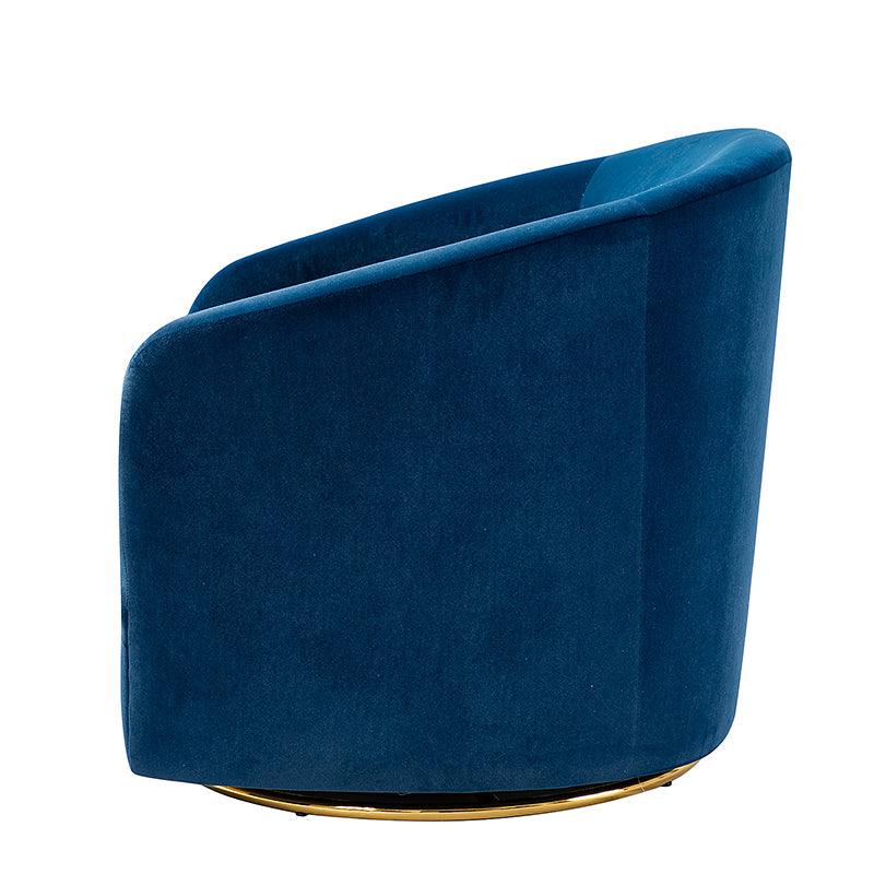 Emanuela Velvet Swivel Barrel Armchair - Modern Accent Chair for Living Room, Bedroom & Office - 360° Rotating Comfortable Lounge Chair with Soft Upholstery - Perfect for Reading, Relaxing & Home Decor
