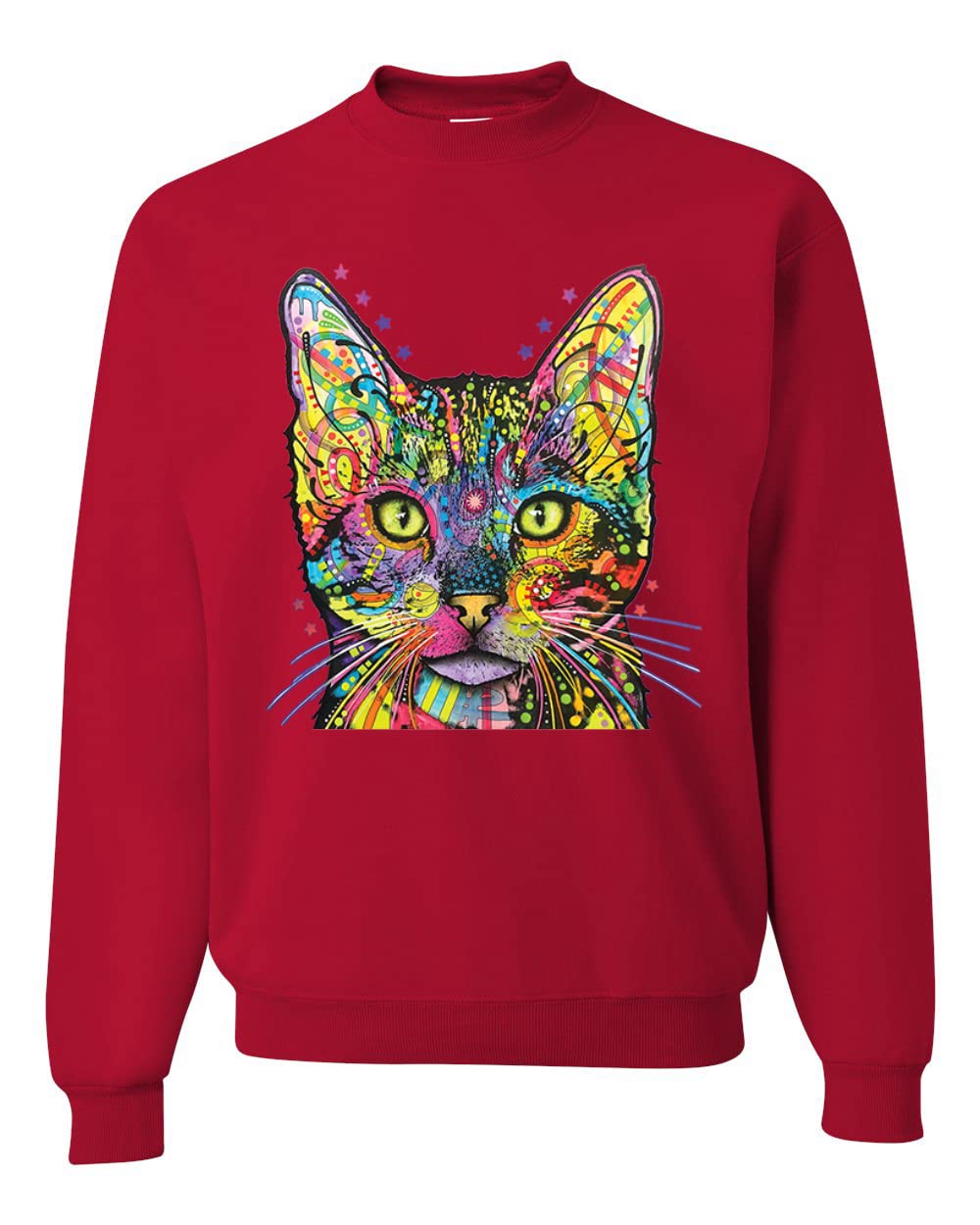 Wild Bobby Colorful Cat Graphic Sweatshirt - Unisex Crewneck for Cat Lovers | Dean Russo Inspired Art | Perfect Gift for Cat Moms & Dads | Casual Wear, Gifts & Cat-Themed Events