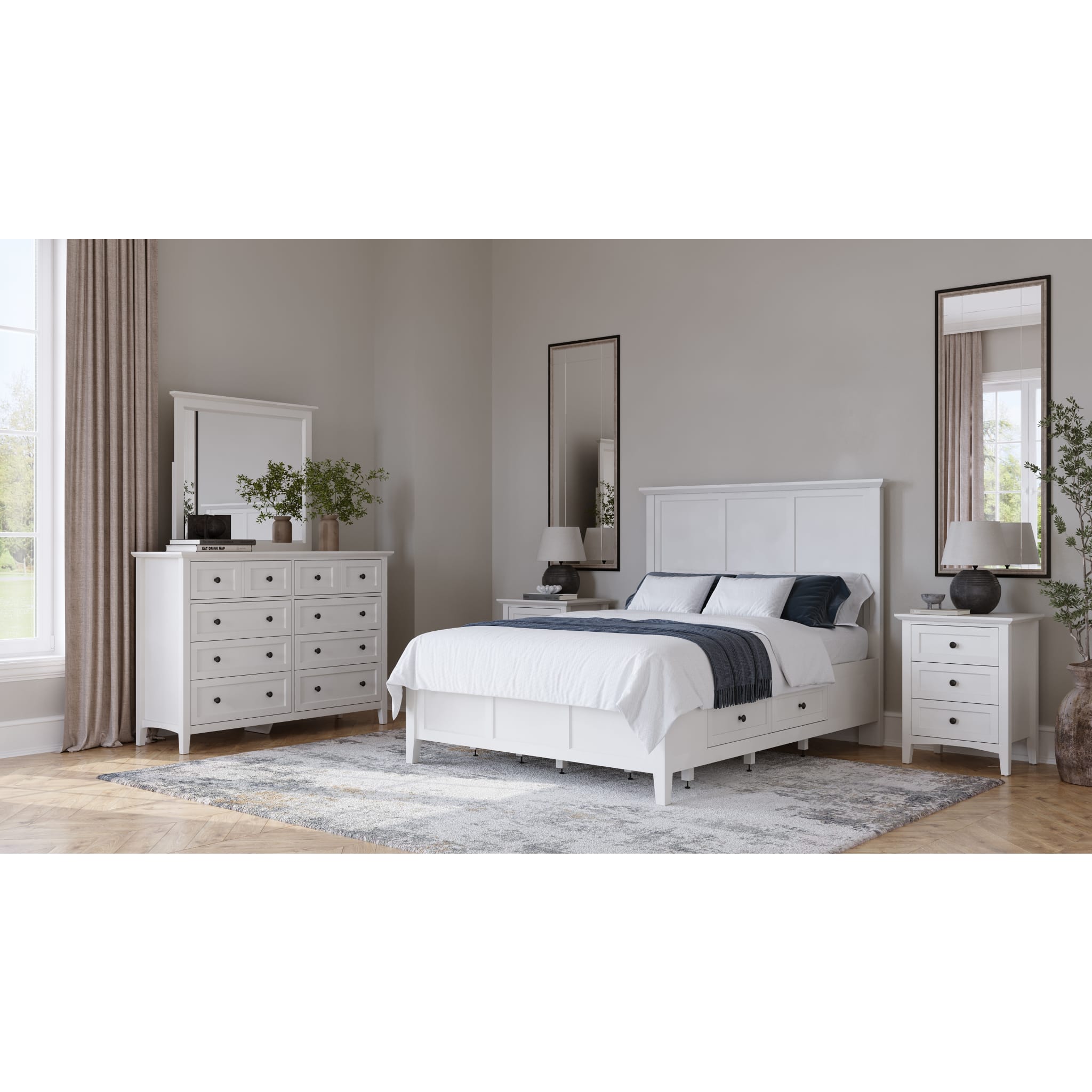 Grace 8-Drawer Dresser in Snowfall White - Modern Bedroom Storage Furniture for Organizing Clothes & Accessories (2024)