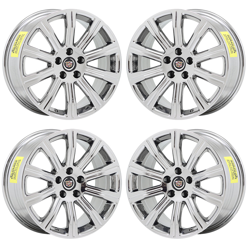 18x8 18x9 Cadillac ATS Sedan Bright Chrome Wheels Rims OEM Set 4705 4707 - Perfect for Luxury Car Upgrades & Showroom Display