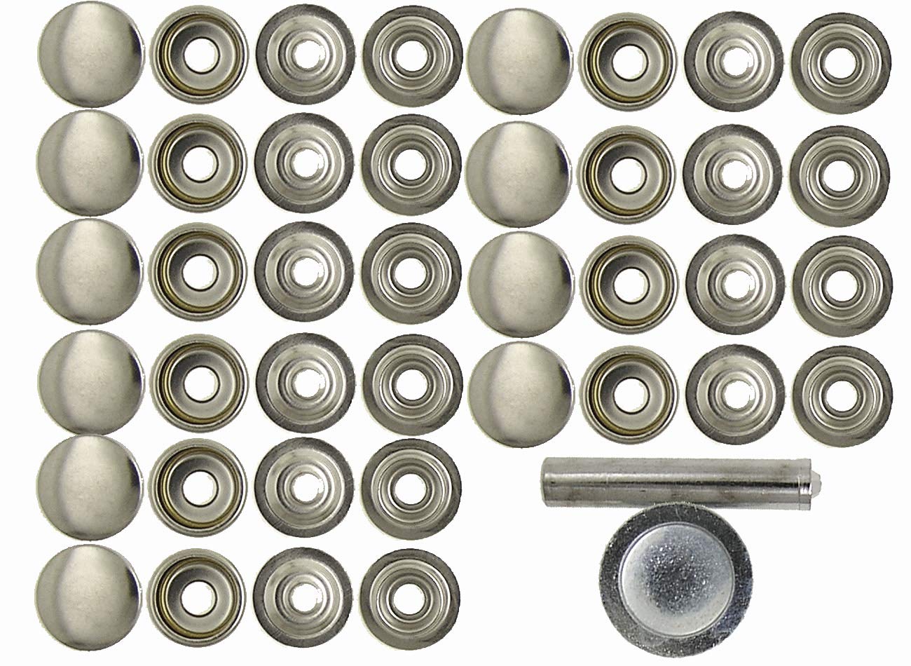 Dritz Genuine Snaps 10-Piece Set with Snap Fastener Tool - Nickel Plated Metal Buttons for Sewing, DIY Crafts & Clothing Repair - Perfect for Jackets, Bags & Baby Clothes