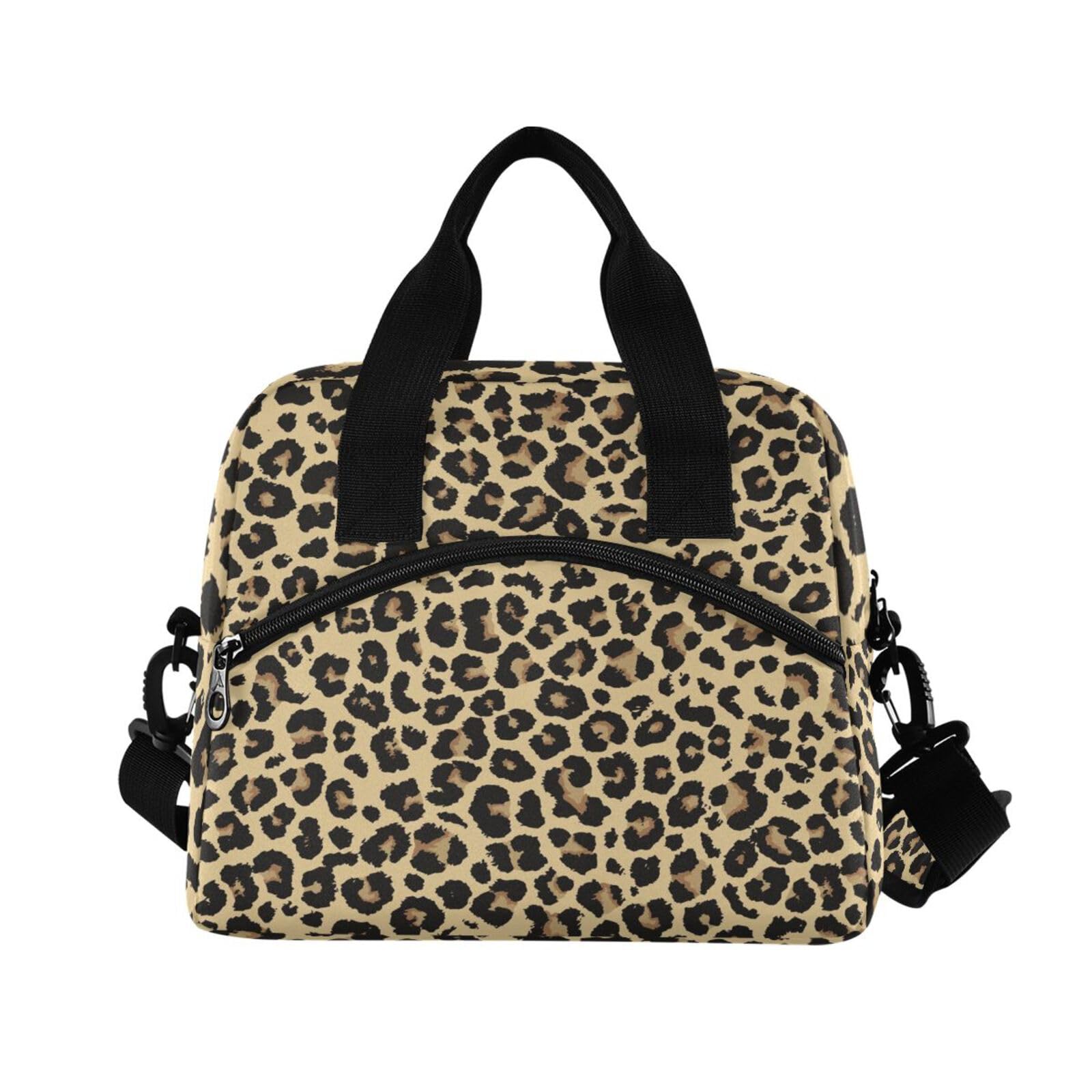 ALAZA Insulated Lunch Bag Cooler Tote - Large Leopard Print Thermal Lunch Box for Women & Men - Perfect for School, Work, Picnics & Outdoor Activities - Adjustable Shoulder Strap & Portable Design