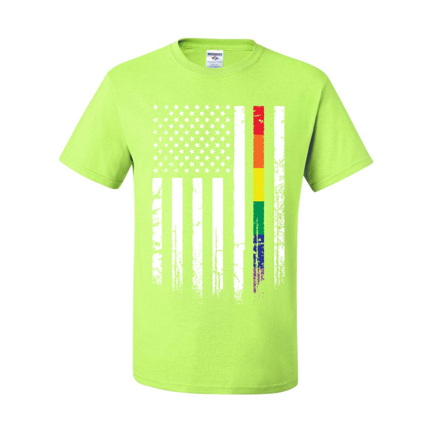 USA Gay Pride Rainbow American Flag LGBT Graphic T-Shirt for Men - Comfortable Cotton Tee for Pride Parades, LGBTQ+ Events & Everyday Wear