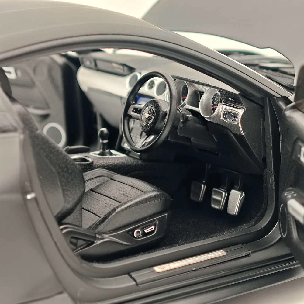 1/18 Scale Diecast Model Car - 2019 Ford Mustang GT Matte Black RHD - Highly Detailed Collectible Miniature for Display & Hobby Enthusiasts | Perfect for Office Decor, Car Shows & Gift Giving