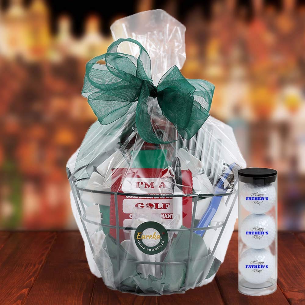 Premium Golf Gift Basket for Men - Personalized Golf Accessories Set with Balls, Tees & Towel - Perfect Golf Lover Gifts for Birthday, Father's Day & Retirement - Ideal for Golf Course & Clubhouse Use