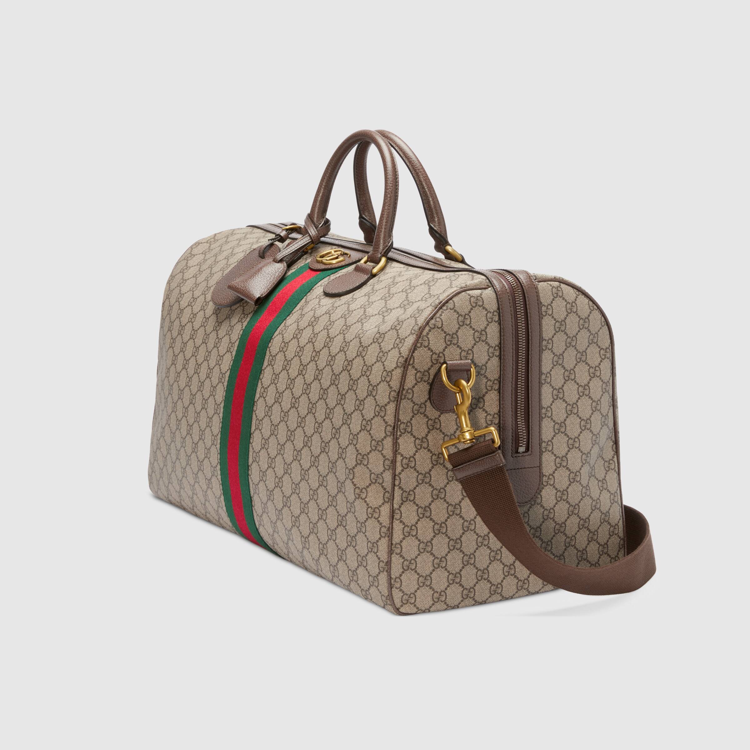 Gucci Ophidia GG Large Carry On Duffle Bag - Luxury Designer Travel Duffel for Women & Men - Perfect for Weekend Getaways, Gym & Air Travel